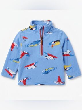 Joules Blue Surfing Dinos Half Zip Sweatshirt